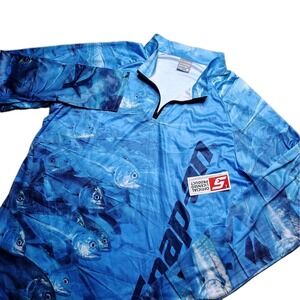 Snap-On Tools Fishing Performance Long Sleeve Shirt XL Tuna Water 1/4 Zip Mens